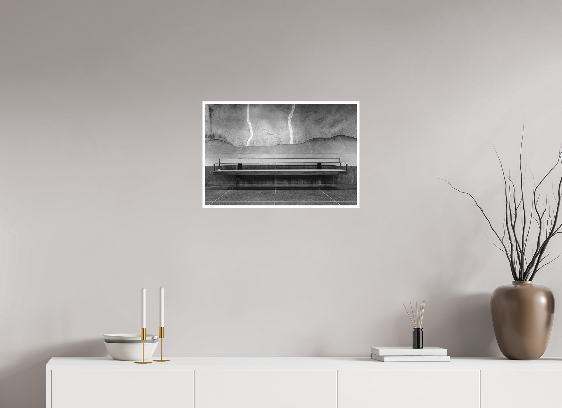 60 x 40 cm, Fine Art N&B seul Tirage photo d’art – Le Temps Suspendu