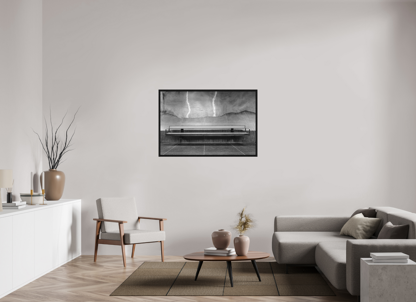 120 x 80 cm, Fine Art N&B en Caisse américaine Noire Tirage photo d’art – Le Temps Suspendu
