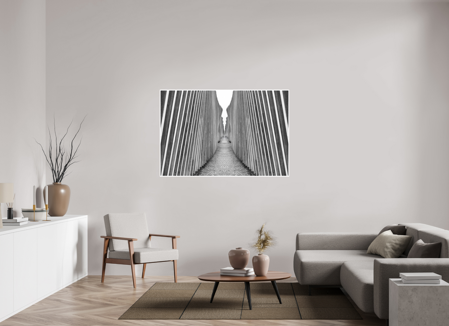 150 x 100 cm, Fine Art N&B seul Tirage d'art - Ligne de Fuite