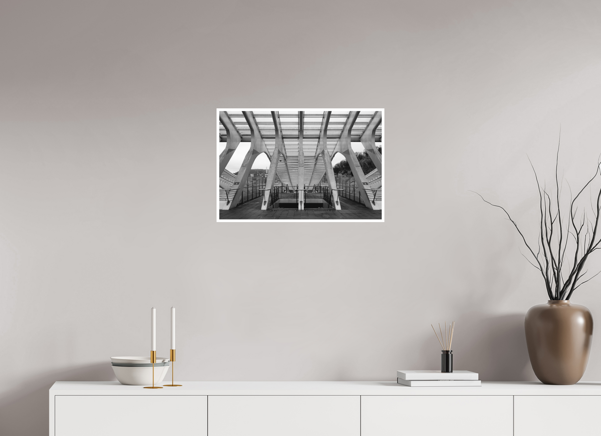 60 x 40 cm, Fine Art N&B seul Tirage d'art - Passage Symétrique