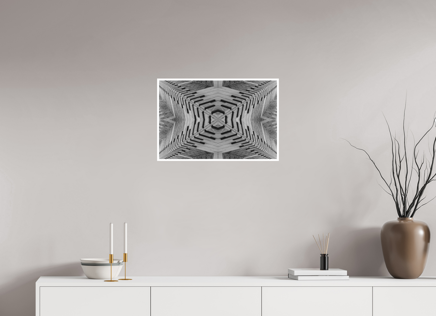 60 x 40 cm, Fine Art N&B seul Symétrie Brutale – Tirage Fine Art noir et blanc