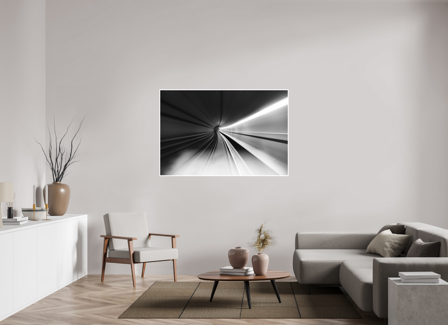 150 x 100 cm, Fine Art N&B seul Tirage photo fine art - Vers l’Infini