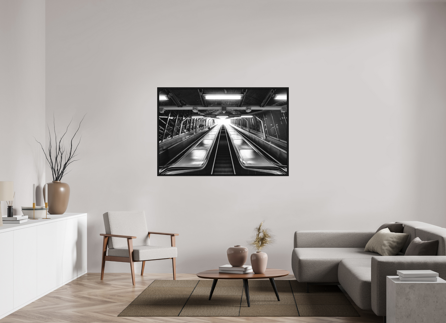 150 x 100 cm, Fine Art N&B en Caisse américaine Noire Tirage Fine Art Noir et Blanc – Ascension Lumineuse