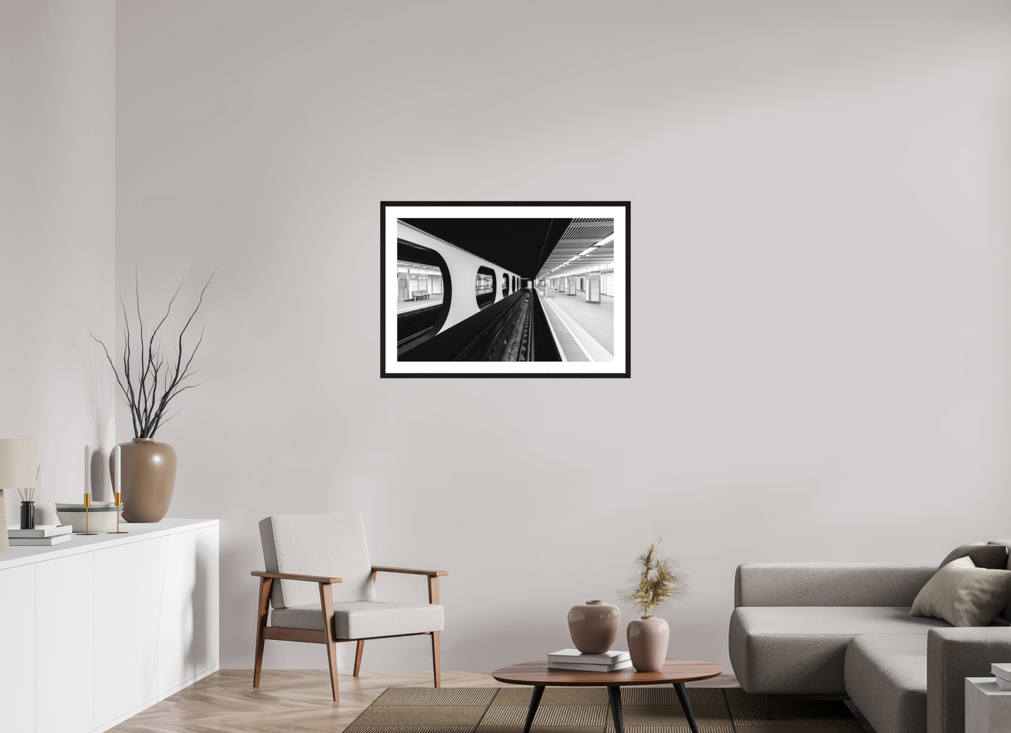 90 x 60 cm, Fine Art N&B Cadre noir metro-minimaliste-noir-blanc-edition-limitee