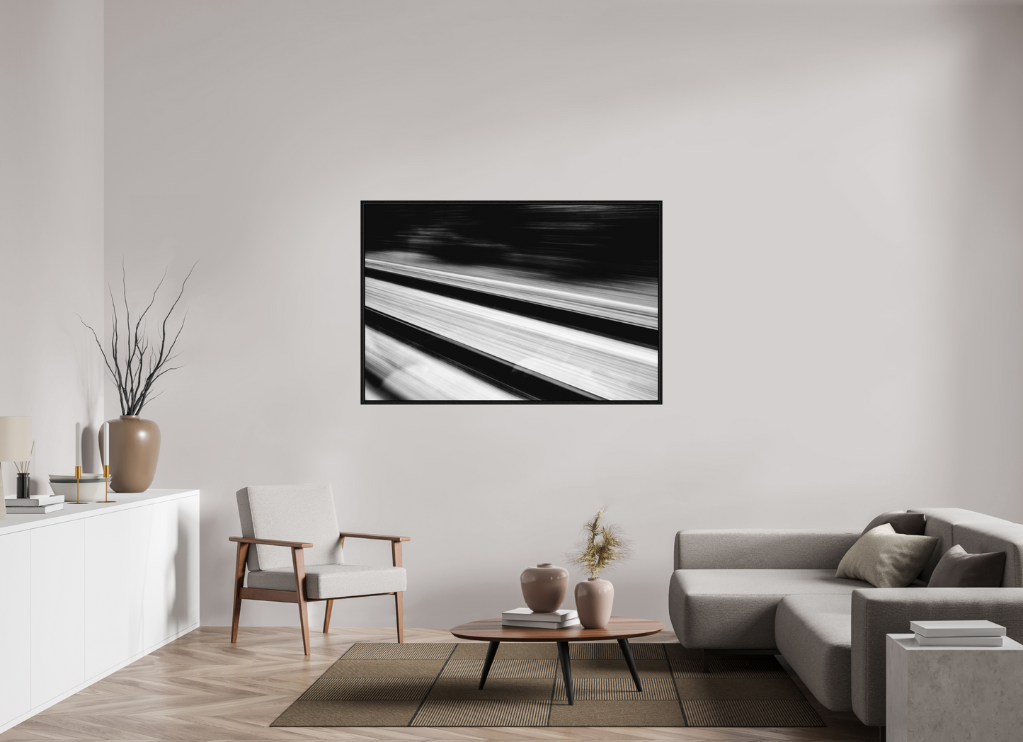 150 x 100 cm, Fine Art Alu Dibond Caisse américaine Noire Tirage photo fine art - Traces vers l’infini