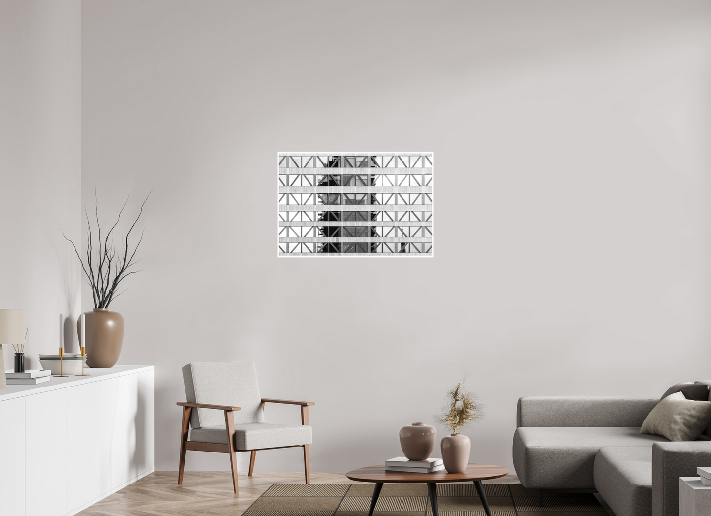 90 x 60 cm, Fine Art N&B seul Photo d’art – Trame Urbaine