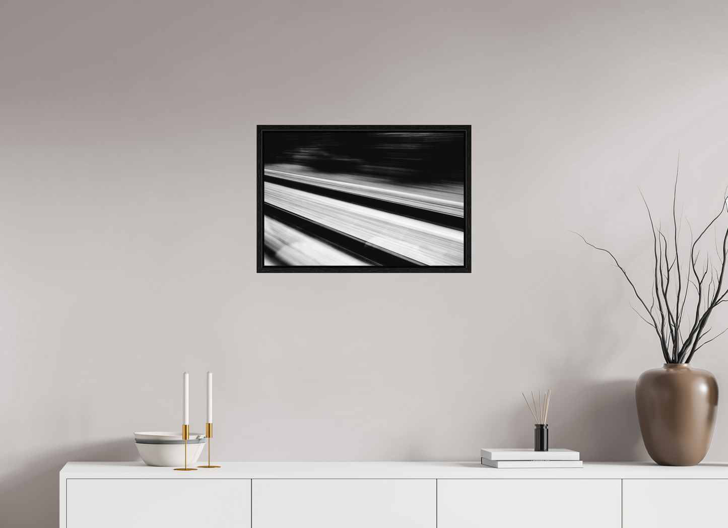 60 x 40 cm, Fine Art Alu Dibond Caisse américaine Noire Tirage photo fine art - Traces vers l’infini