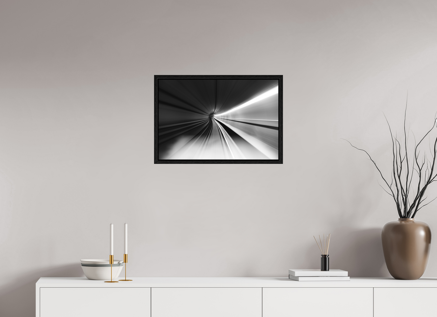 60 x 40 cm, Fine Art N&B en Caisse américaine Noire Tirage photo fine art - Vers l’Infini