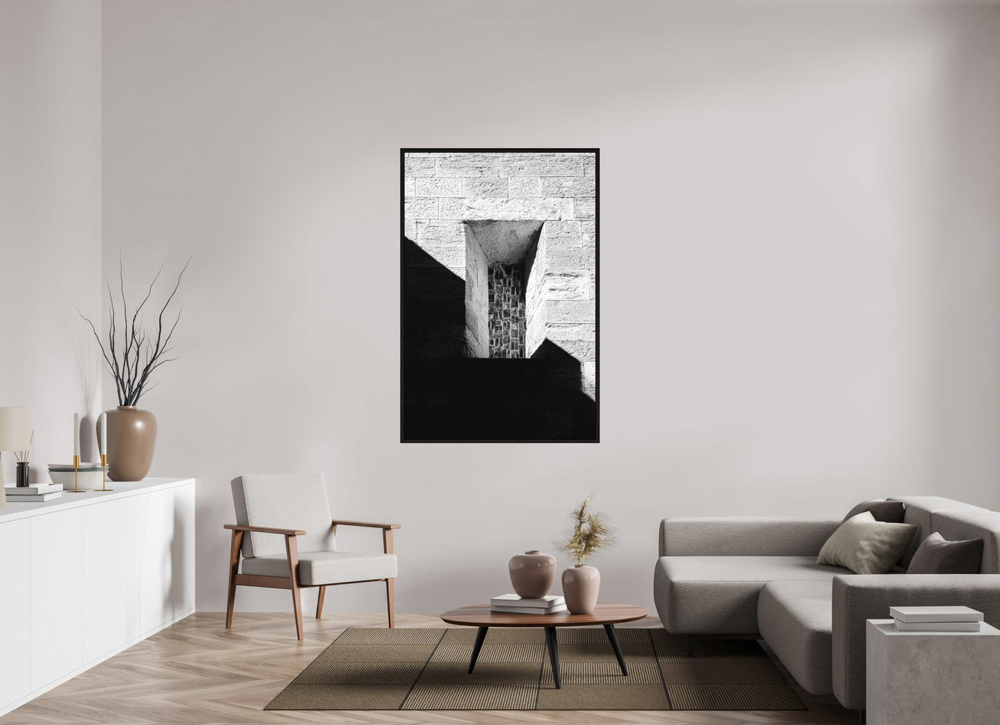100 x 150 cm, Fine Art N&B en Caisse américaine Noire Tirage Fine Art édition limitée - Fenêtre d’Ombre