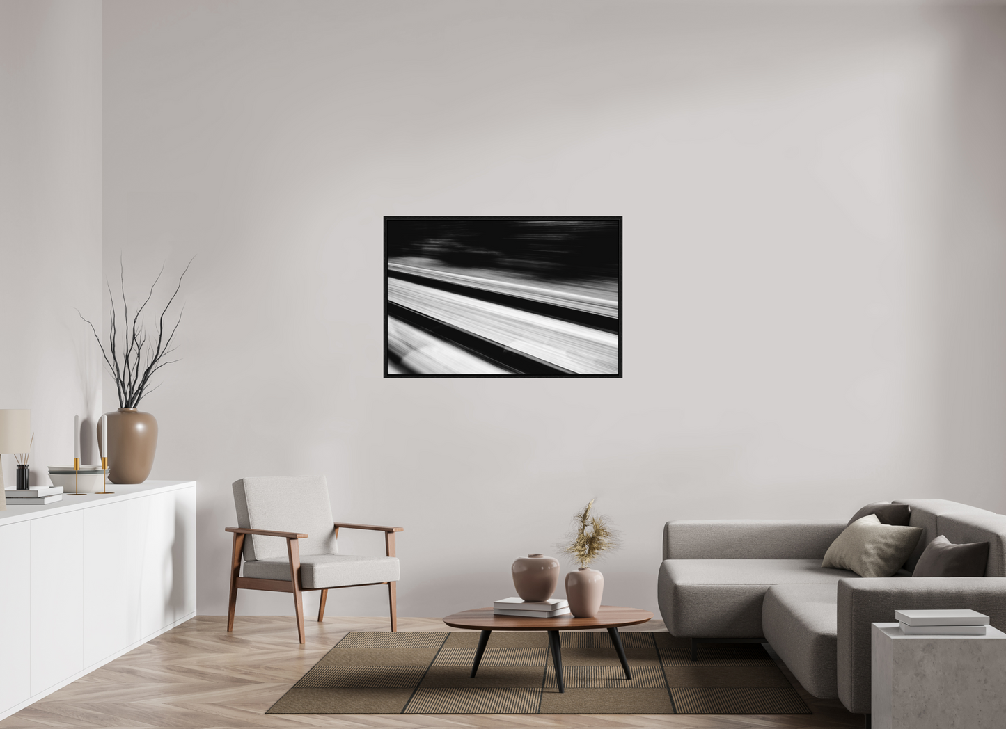 120 x 80 cm, Fine Art Alu Dibond Caisse américaine Noire Tirage photo fine art - Traces vers l’infini