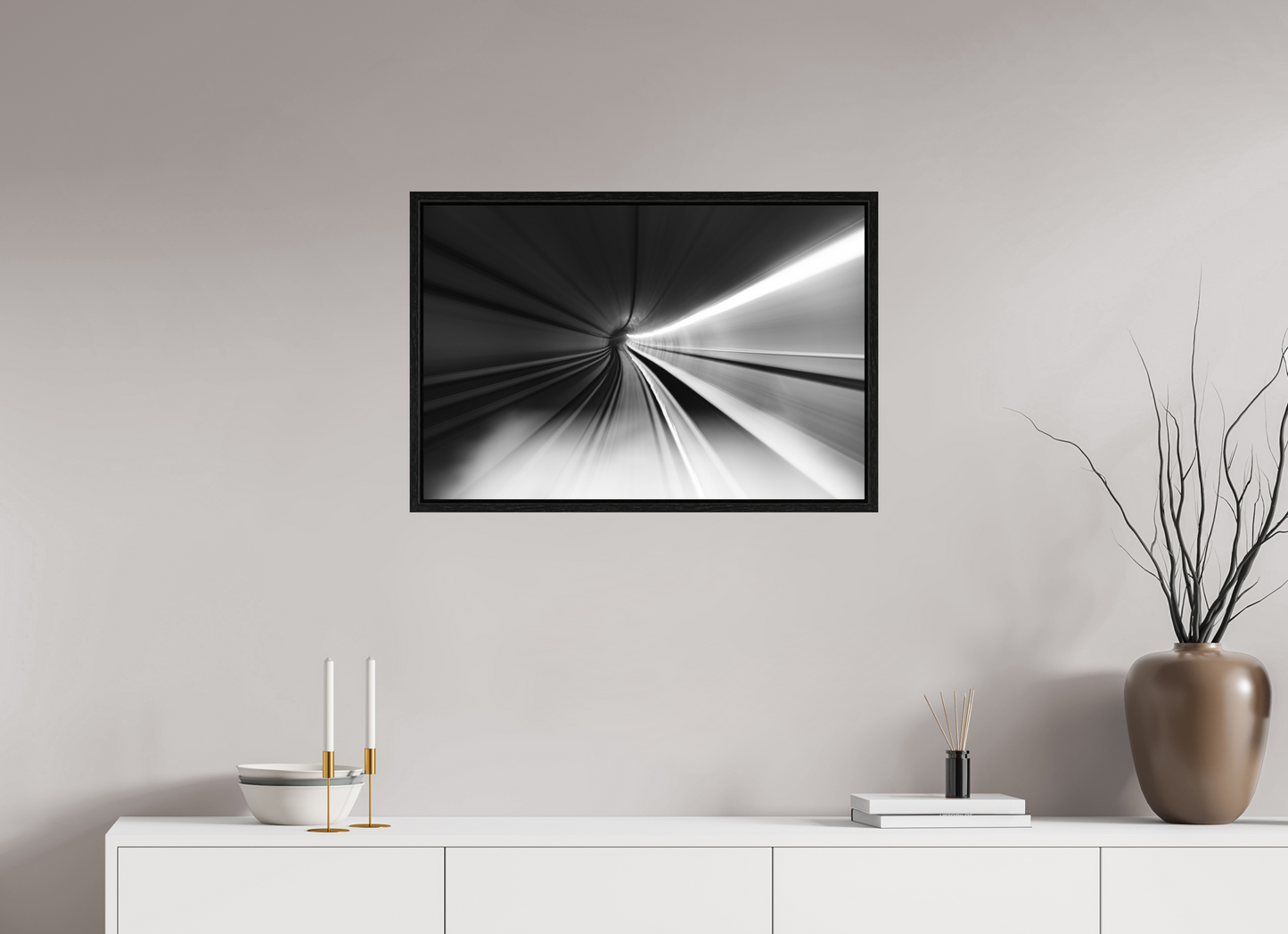 75 x 50 cm, Fine Art N&B en Caisse américaine Noire Tirage photo fine art - Vers l’Infini
