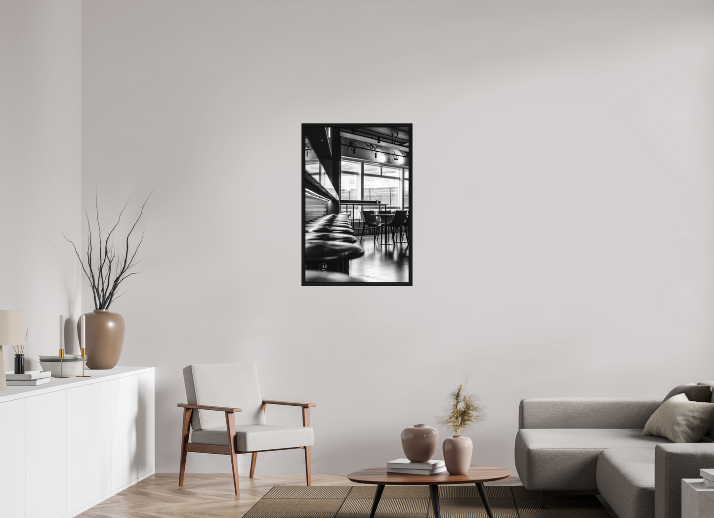 60 x 90 cm, Fine Art N&B en Caisse américaine Noire Tirage photo d’art – Silence entre les lignes