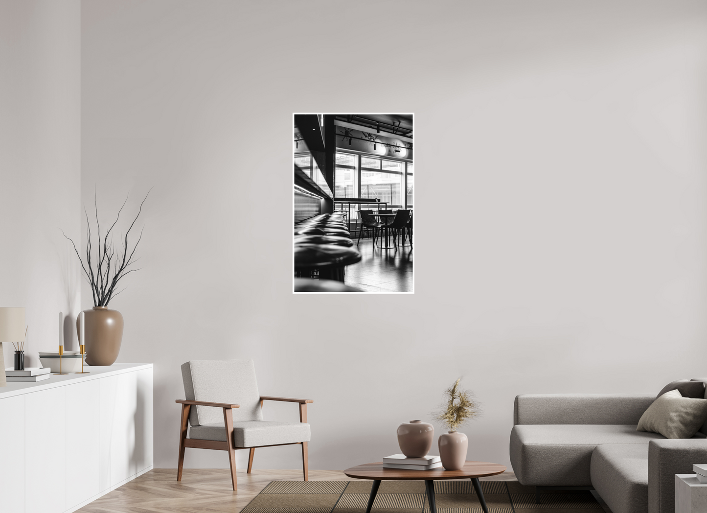70 x 105 cm, Fine Art N&B seul Tirage photo d’art – Silence entre les lignes