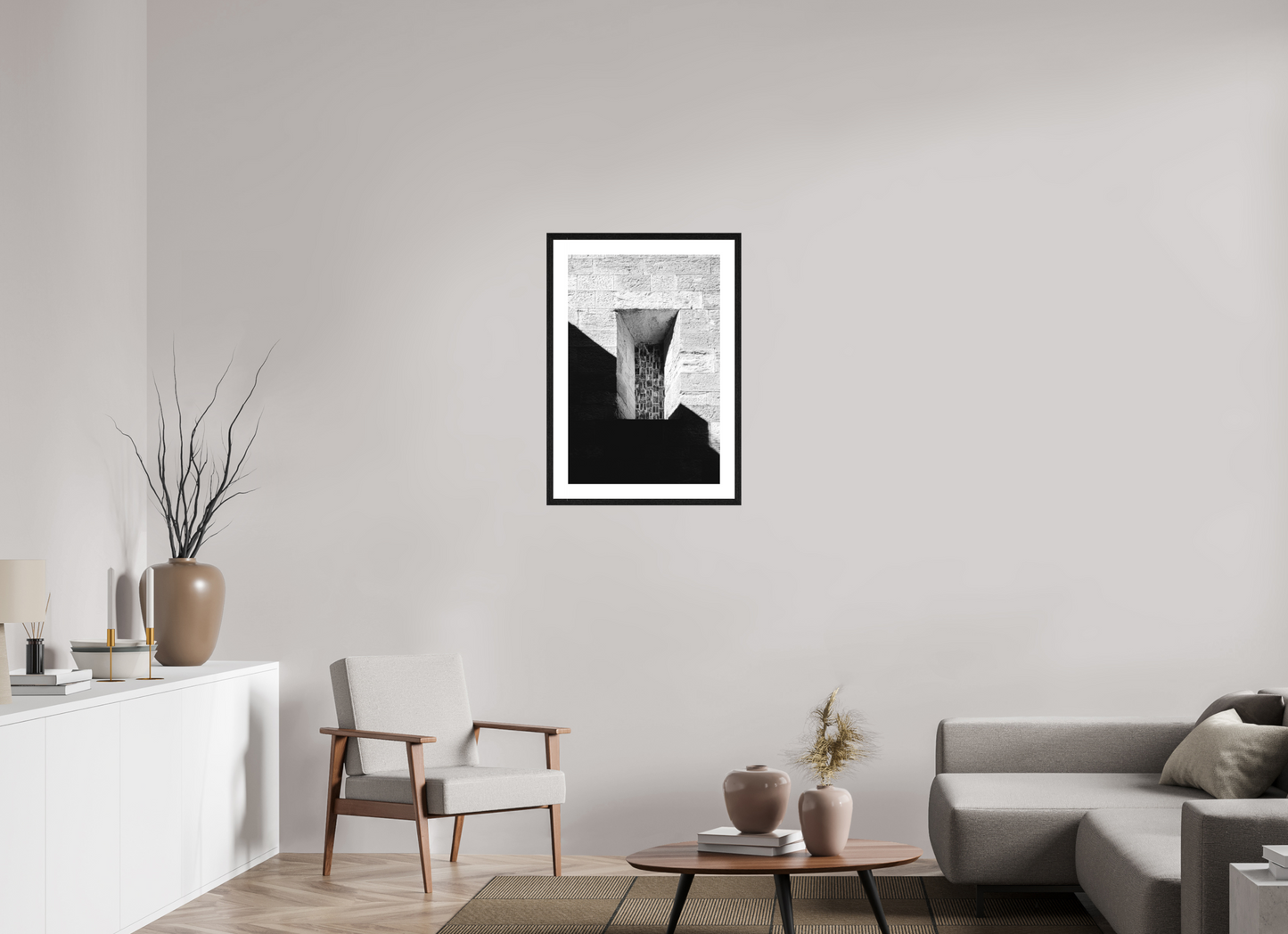 50 x 75 cm, Fine Art N&B Cadre noir Tirage Fine Art édition limitée - Fenêtre d’Ombre