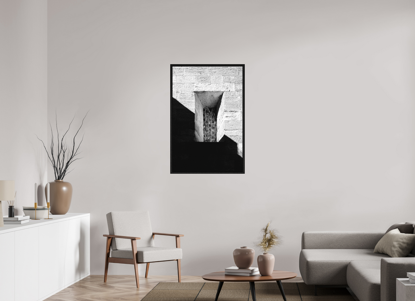 70 x 105 cm, Fine Art N&B en Caisse américaine Noire Tirage Fine Art édition limitée - Fenêtre d’Ombre