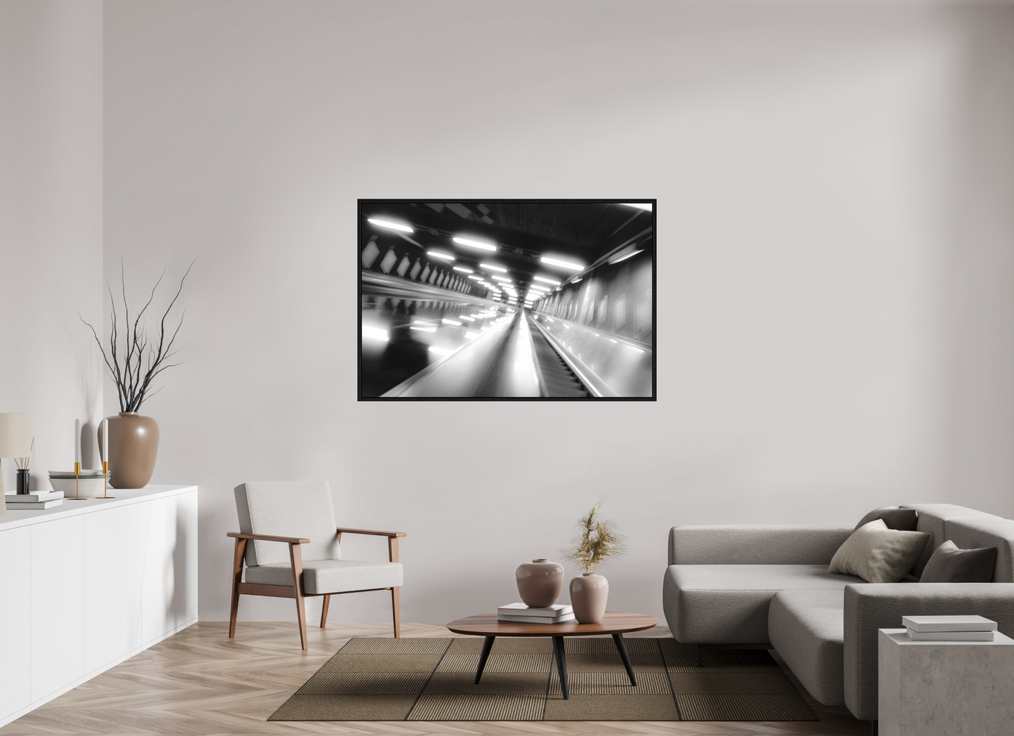 150 x 100 cm, Fine Art N&B en Caisse américaine Noire Acceleration - Tirage Fine Art en édition limitée