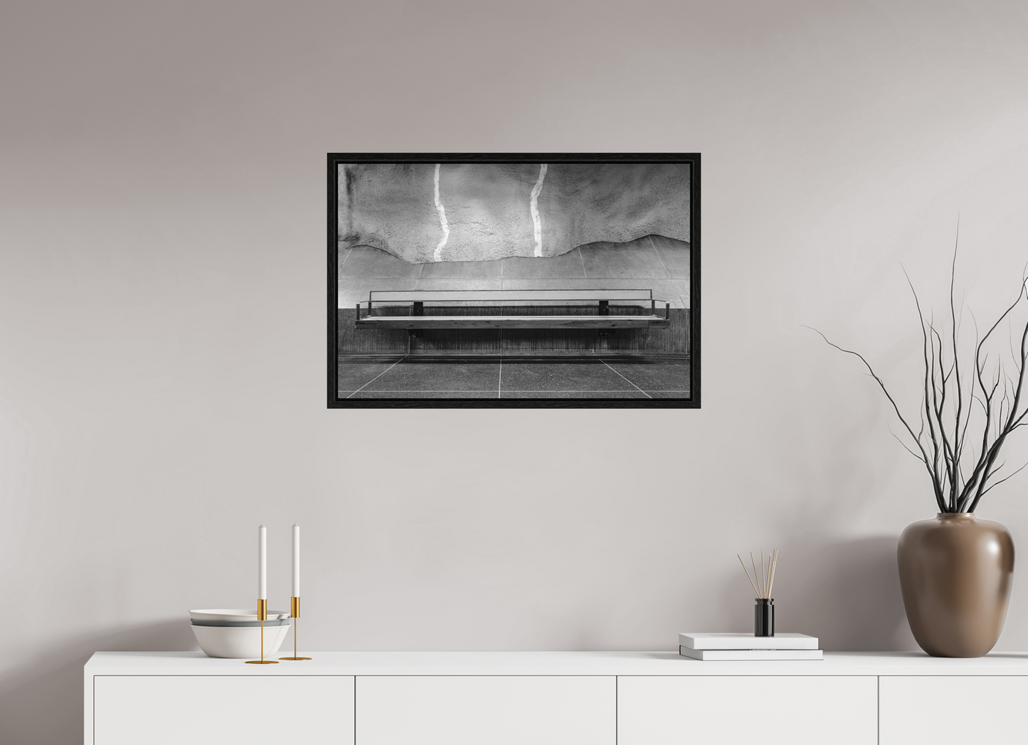 75 x 50 cm, Fine Art N&B en Caisse américaine Noire Tirage photo d’art – Le Temps Suspendu