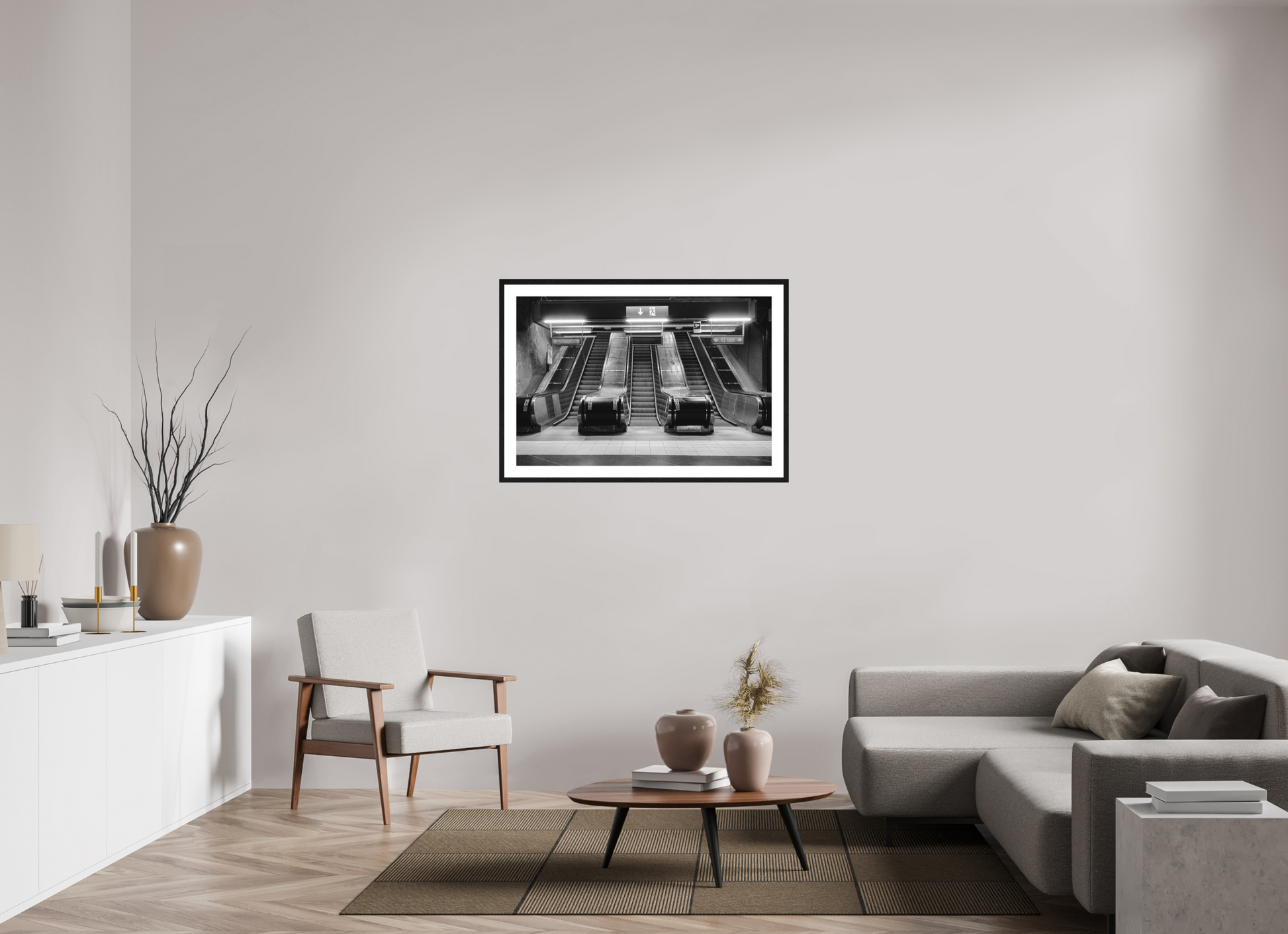 105 x 70 cm, Fine Art N&B Cadre noir Tirage Fine Art en édition limitée – Ascension Mécanique