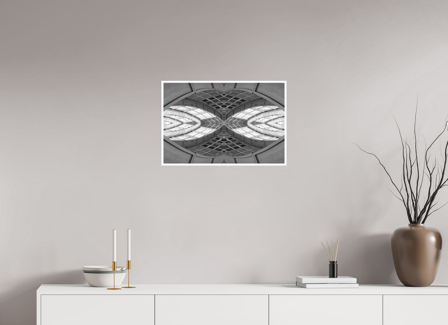 60 x 40 cm, Fine Art N&B seul Cathédrale Géométrique