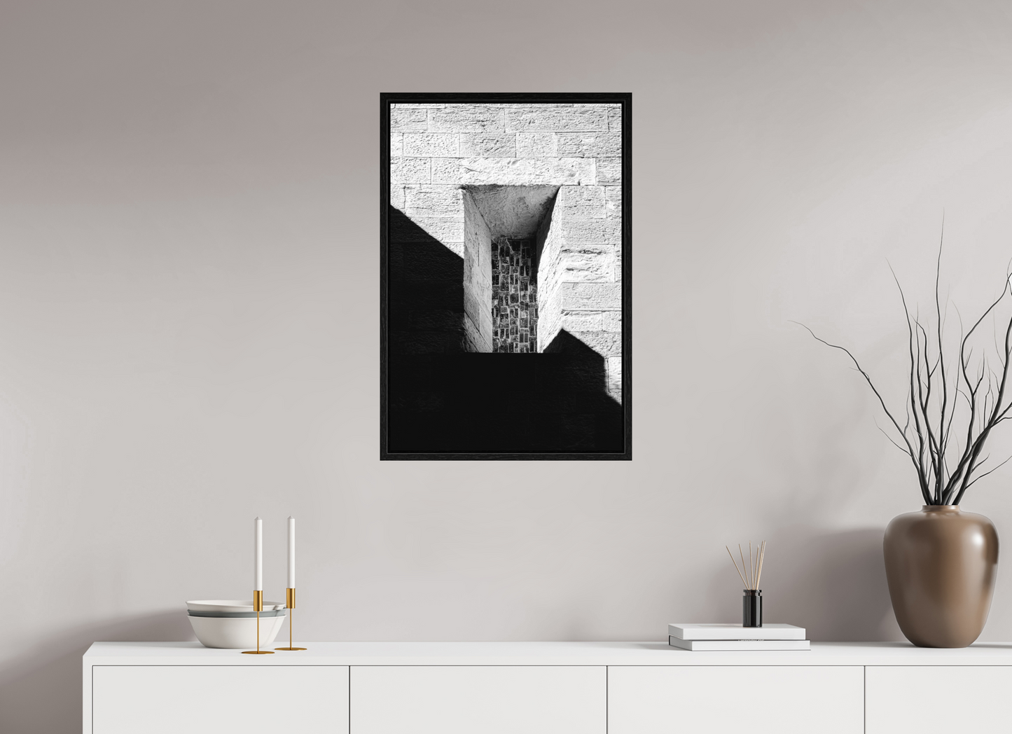 50 x 75 cm, Fine Art N&B en Caisse américaine Noire Tirage Fine Art édition limitée - Fenêtre d’Ombre