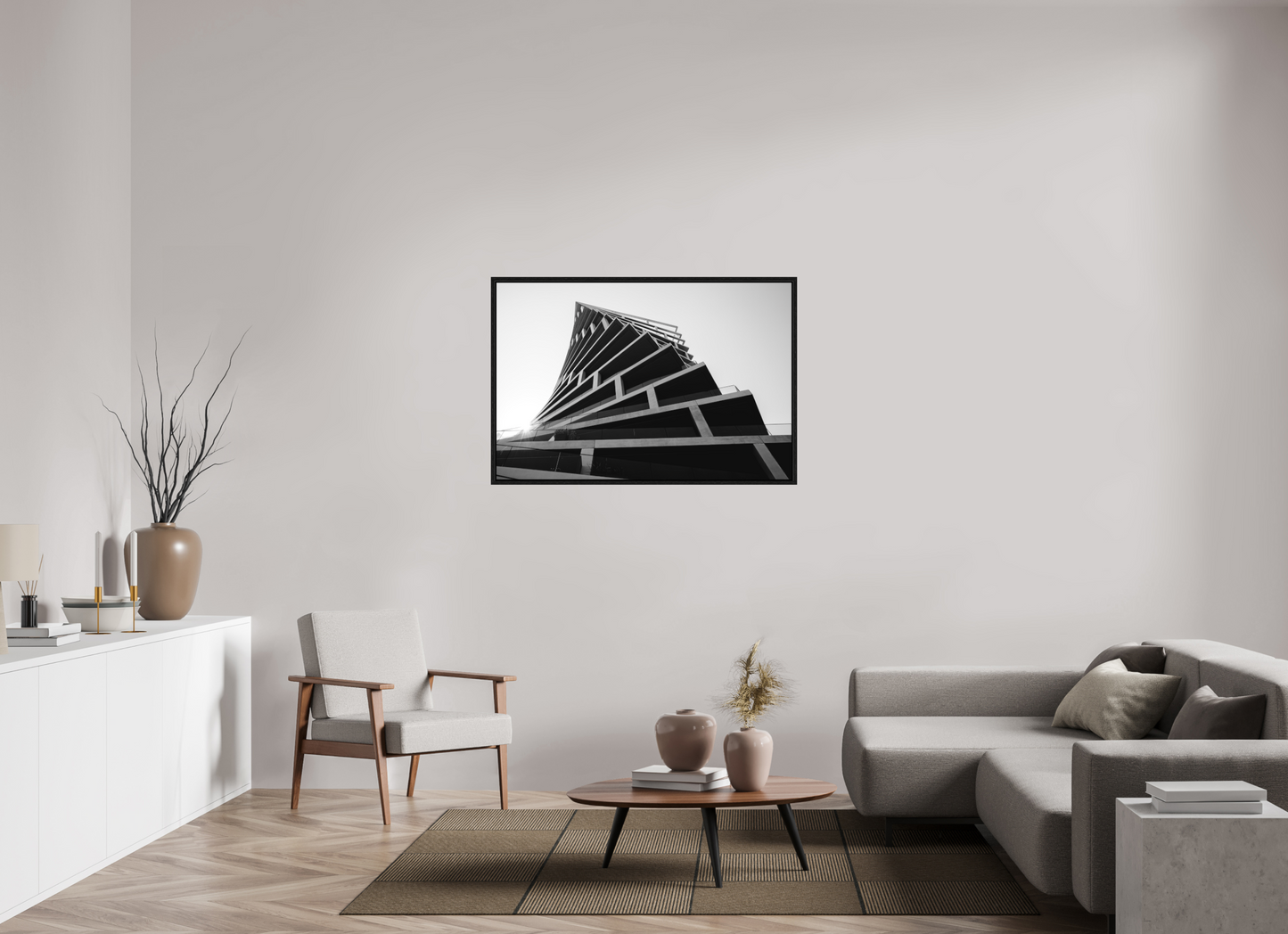 120 x 80 cm, Fine Art N&B en Caisse américaine Noire Tirage Fine Art - Élévation Graphique