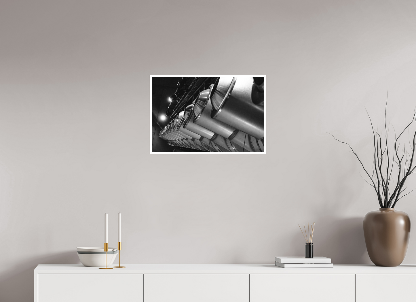 60 x 40 cm, Fine Art N&B seul Tirage Fine Art – Échos Métalliques