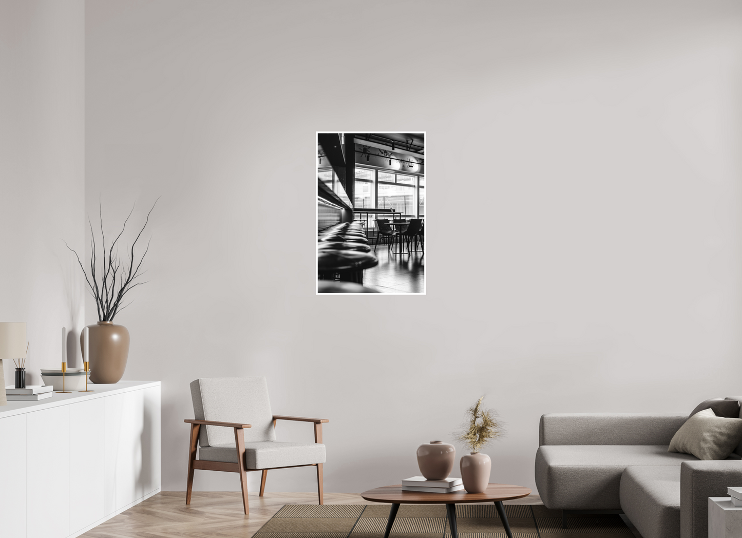 60 x 90 cm, Fine Art N&B seul Tirage photo d’art – Silence entre les lignes