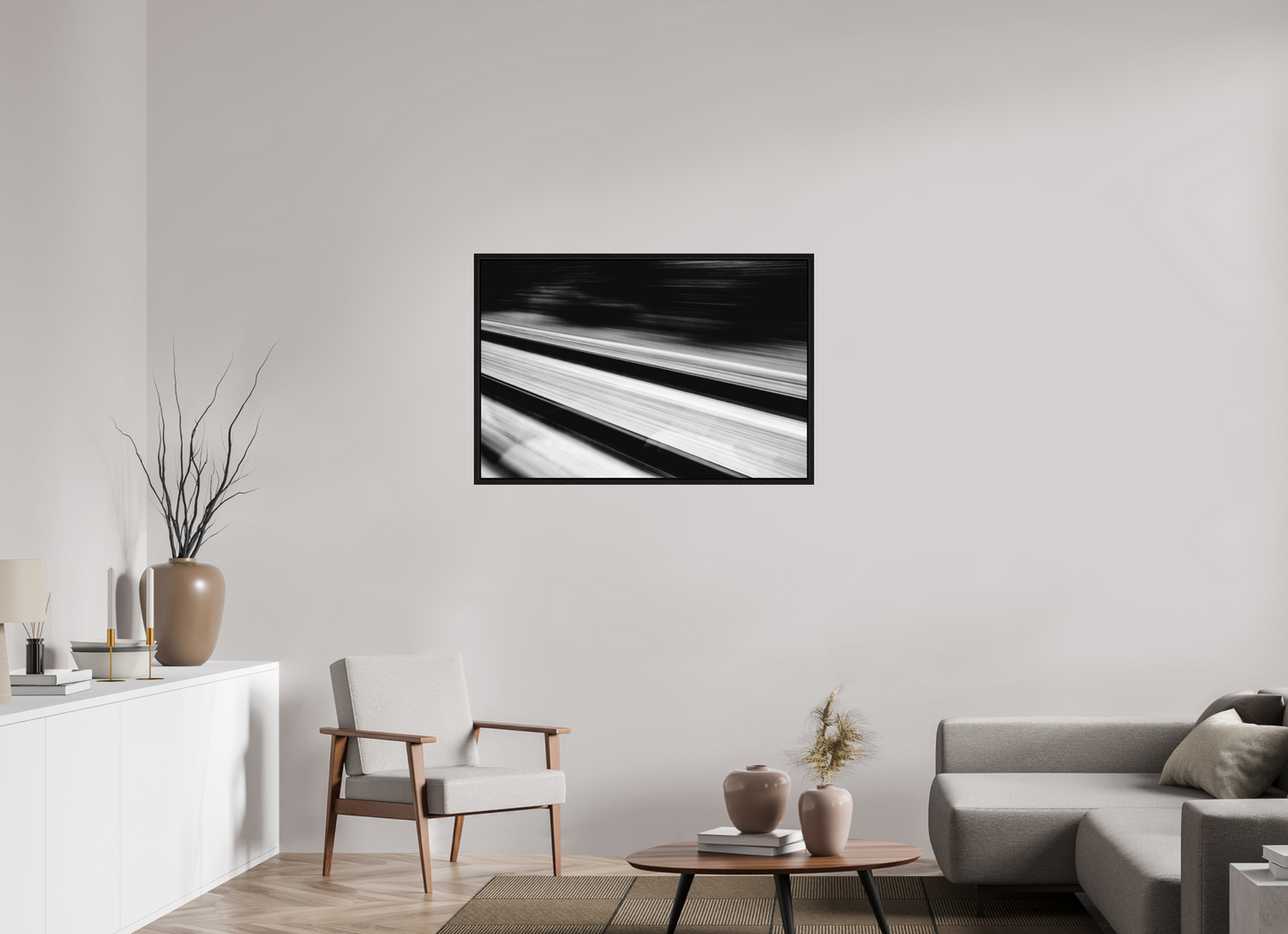 105 x 70 cm, Fine Art Alu Dibond Caisse américaine Noire Tirage photo fine art - Traces vers l’infini