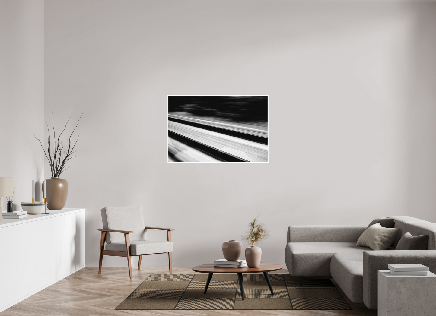 120 x 80 cm, Fine Art Tirage N&B seul Tirage photo fine art - Traces vers l’infini