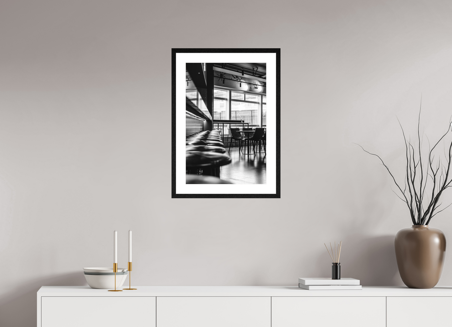 40 x 60 cm, Fine Art N&B Cadre noir Tirage photo d’art – Silence entre les lignes