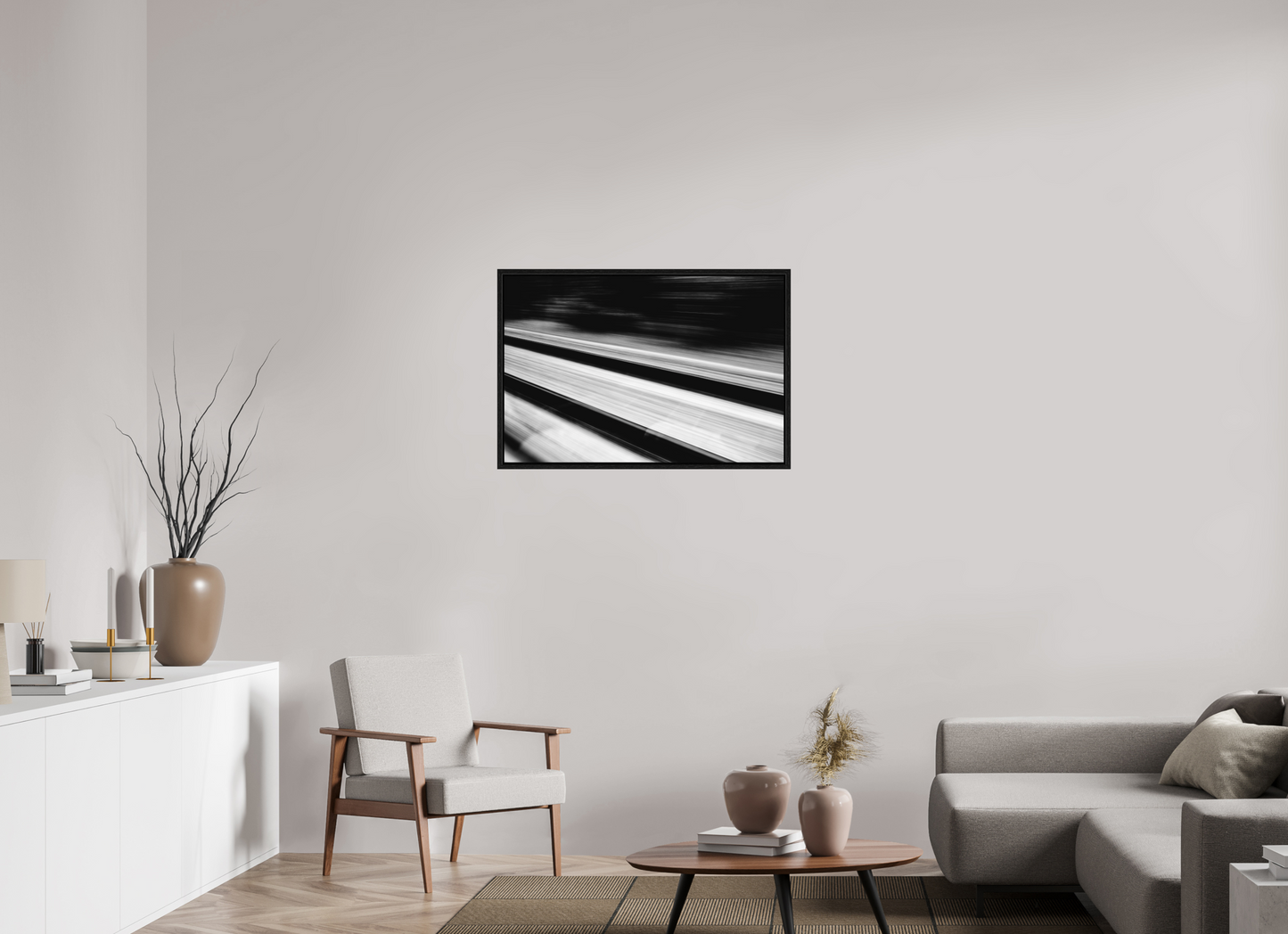 90 x 60 cm, Fine Art Alu Dibond Caisse américaine Noire Tirage photo fine art - Traces vers l’infini