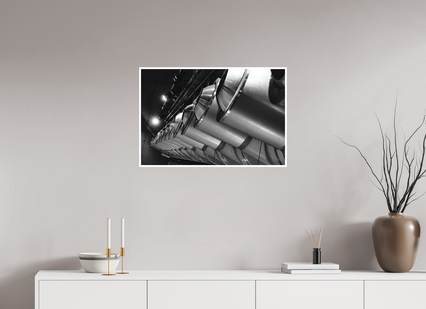 75 x 50 cm, Fine Art N&B seul Tirage Fine Art – Échos Métalliques