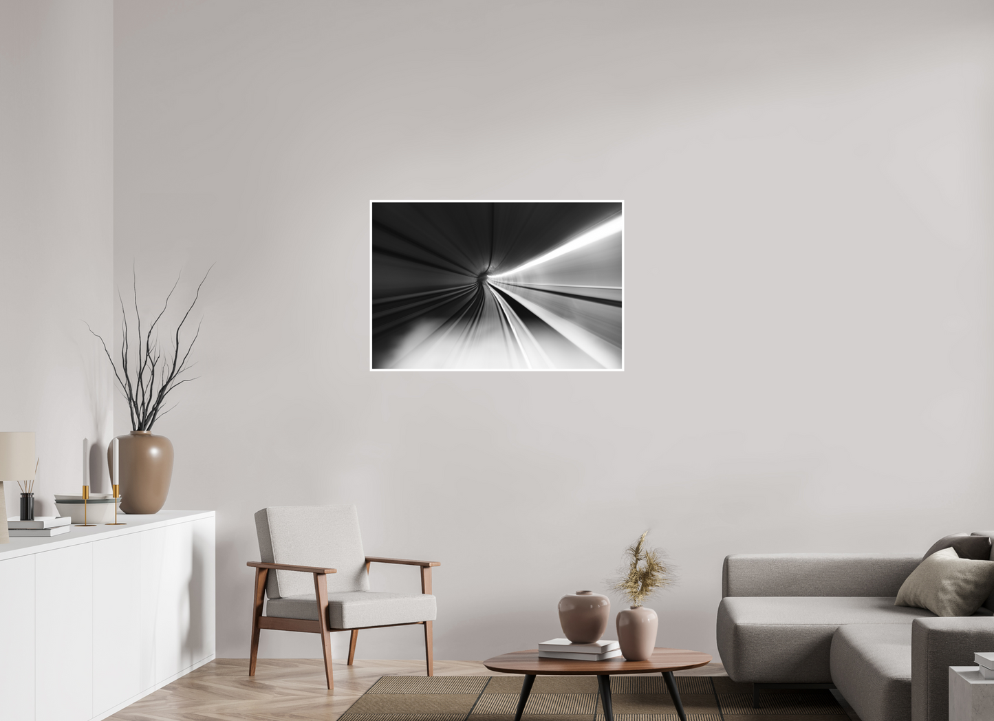 105 x 70 cm, Fine Art N&B seul Tirage photo fine art - Vers l’Infini