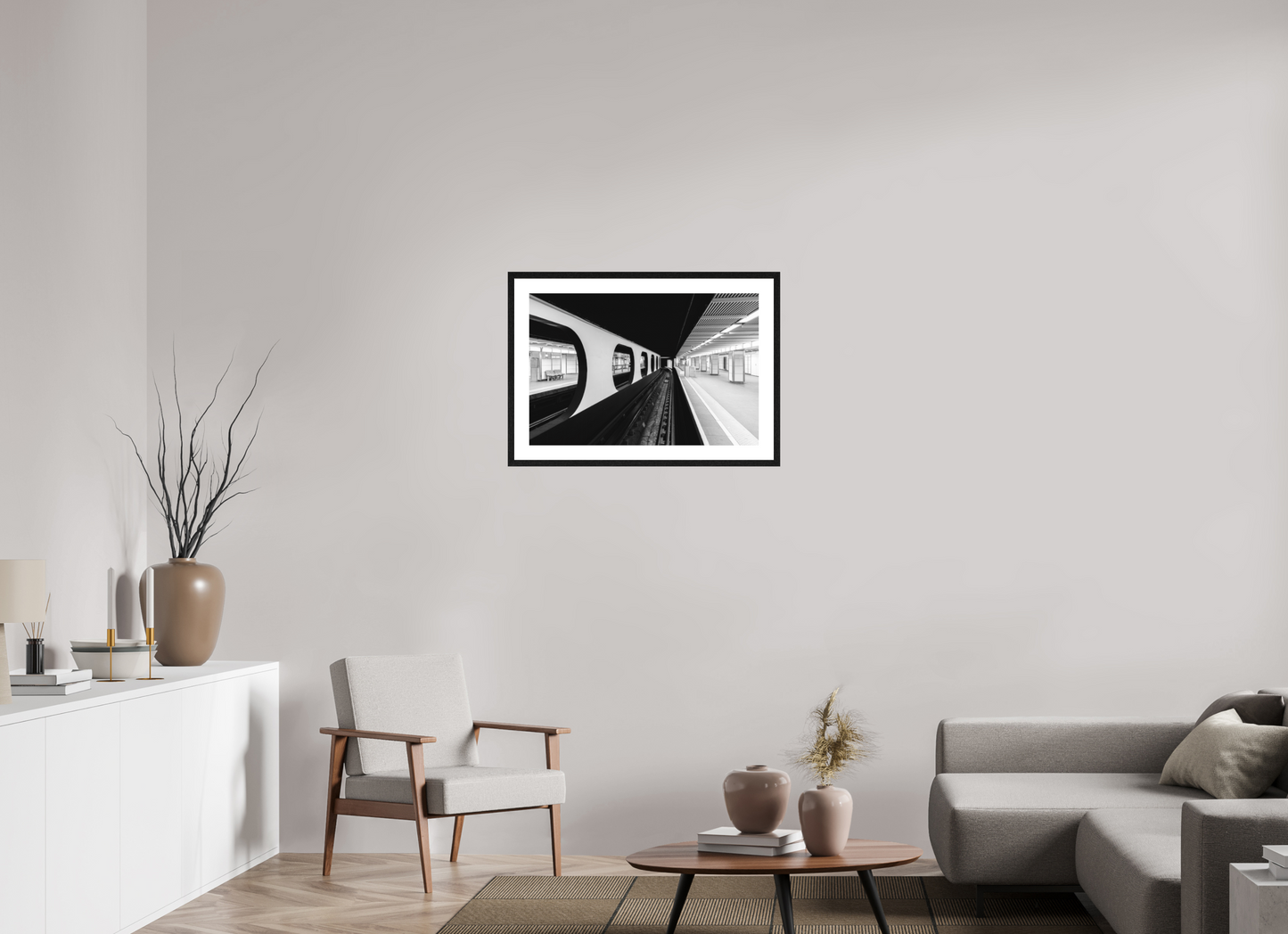 75 x 50 cm, Fine Art N&B Cadre noir metro-minimaliste-noir-blanc-edition-limitee