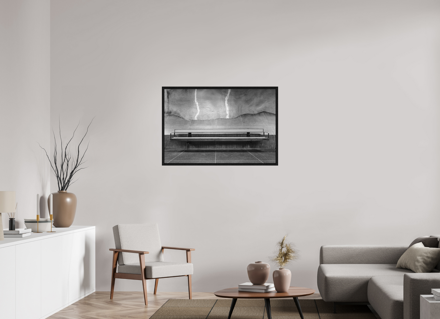 105 x 70 cm, Fine Art N&B en Caisse américaine Noire Tirage photo d’art – Le Temps Suspendu