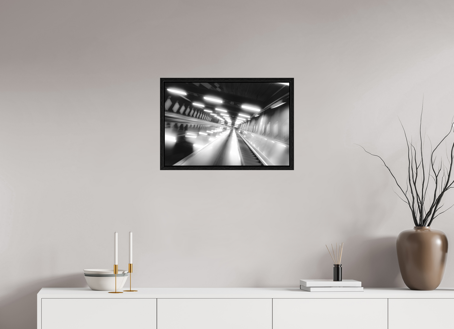 60 x 40 cm, Fine Art N&B en Caisse américaine Noire Acceleration - Tirage Fine Art en édition limitée