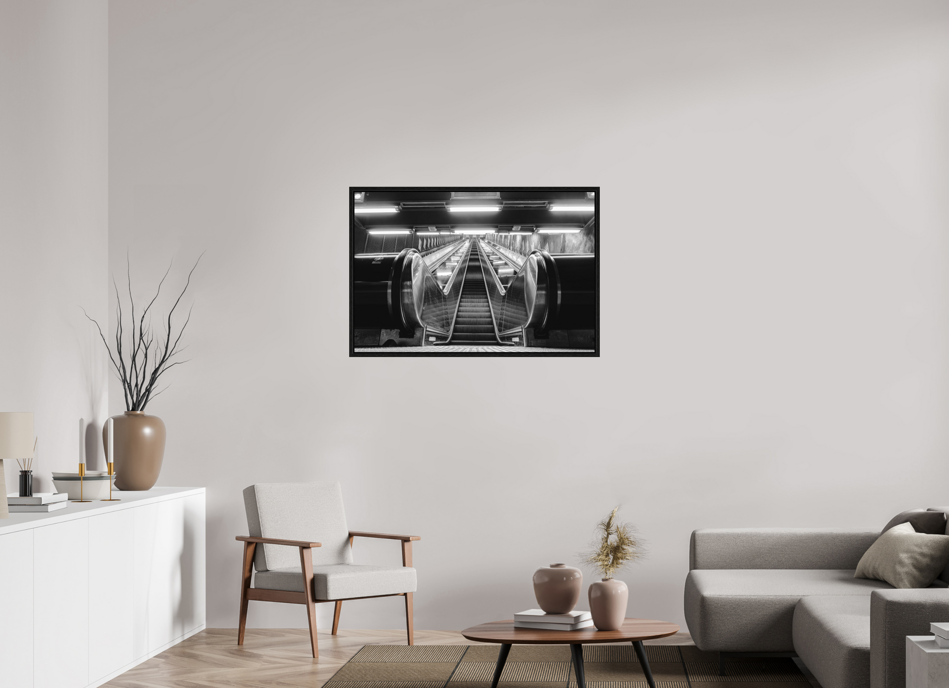 105 x 70 cm, Fine Art N&B en Caisse américaine Noire Ascension Silencieuse – Tirage photo fine art noir et blanc