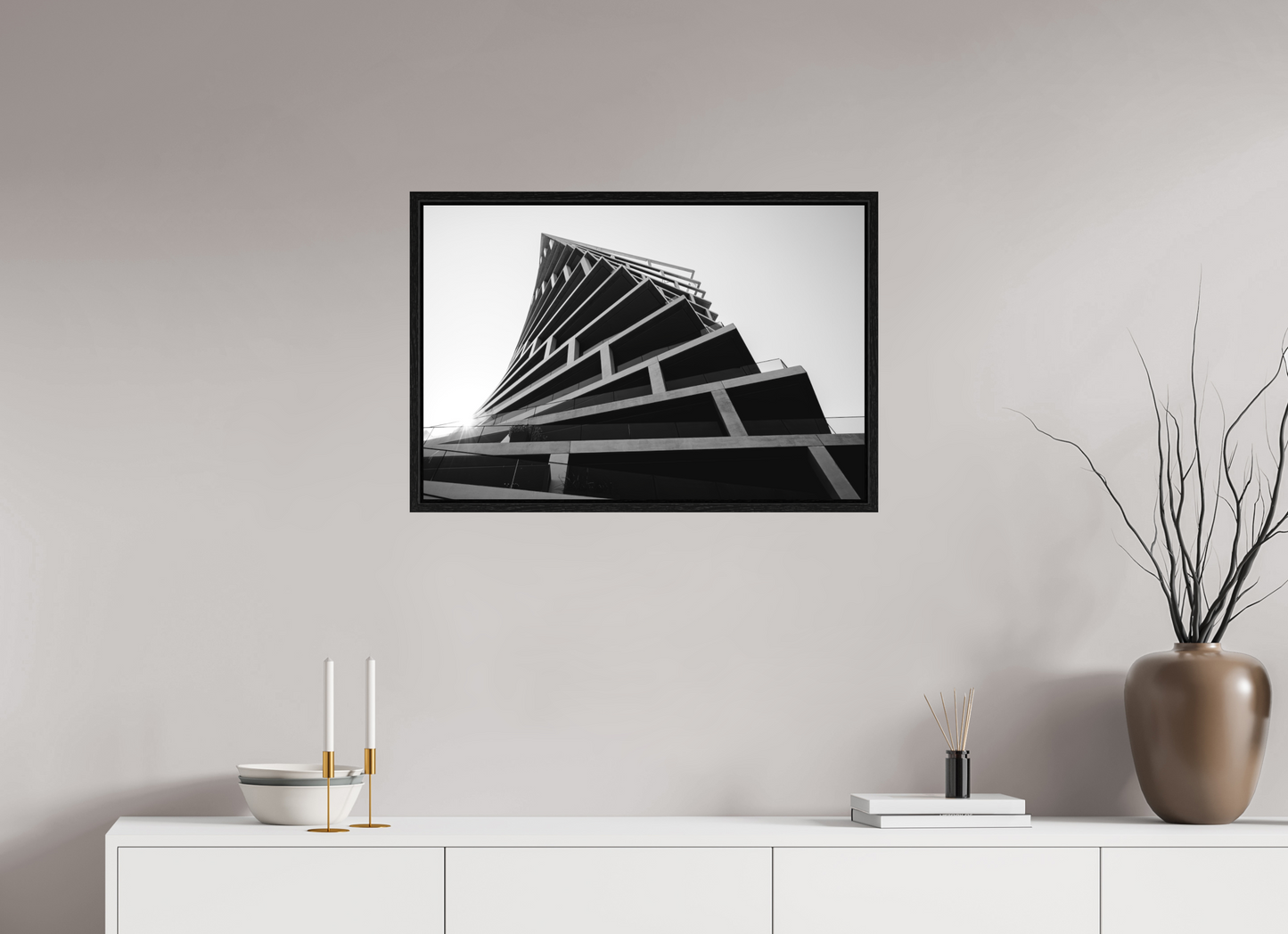 75 x 50 cm, Fine Art N&B en Caisse américaine Noire Tirage Fine Art - Élévation Graphique