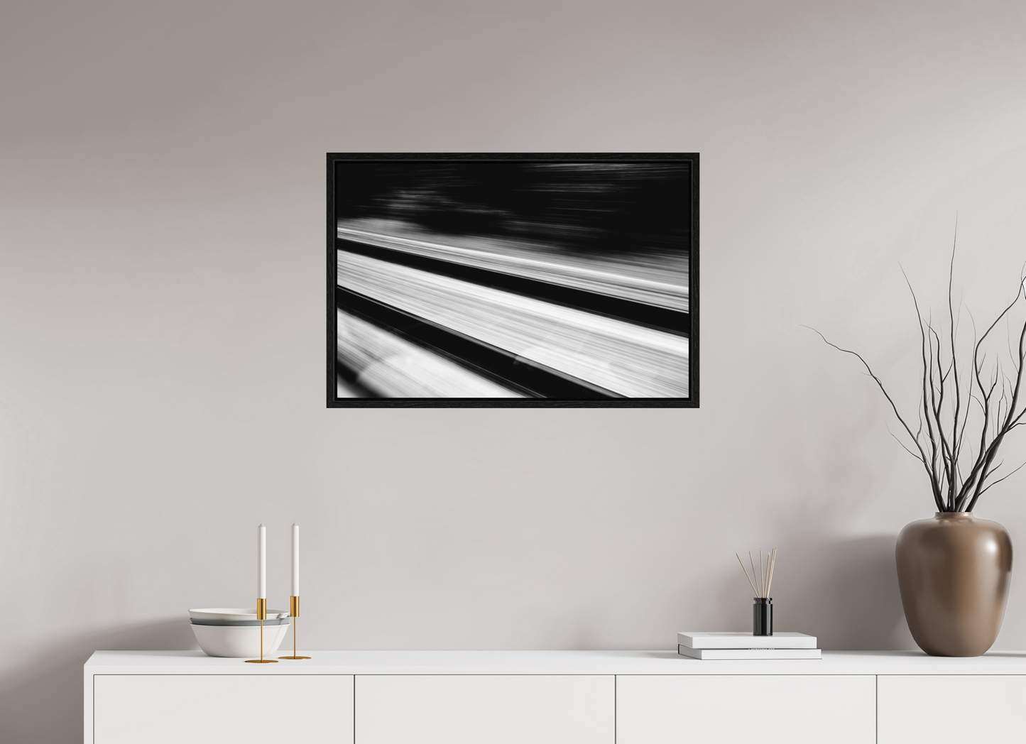 75 x 50 cm, Fine Art Alu Dibond Caisse américaine Noire Tirage photo fine art - Traces vers l’infini