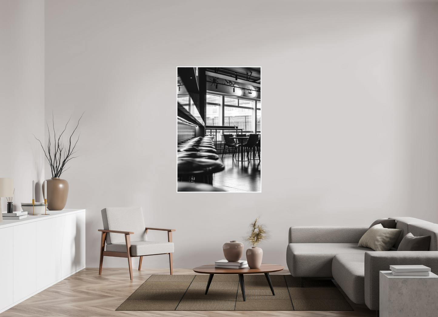 100 x 150 cm, Fine Art N&B seul Tirage photo d’art – Silence entre les lignes