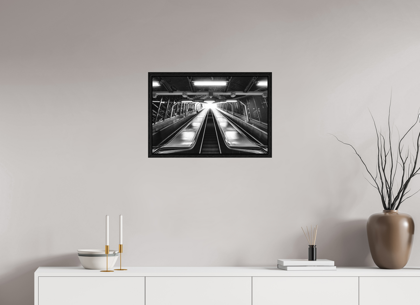 60 x 40 cm, Fine Art N&B en Caisse américaine Noire Tirage Fine Art Noir et Blanc – Ascension Lumineuse