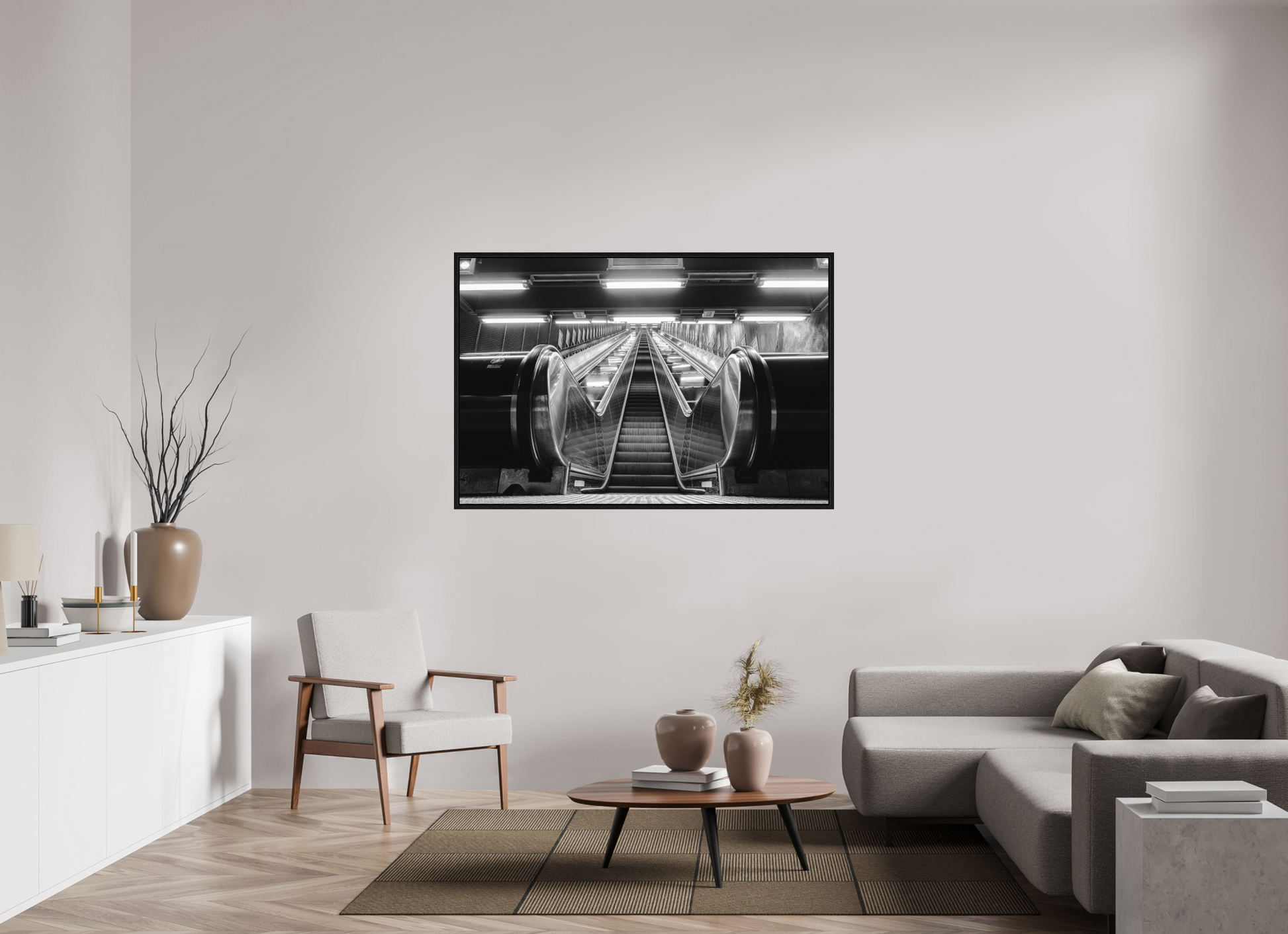 150 x 100 cm, Fine Art N&B en Caisse américaine Noire Ascension Silencieuse – Tirage photo fine art noir et blanc