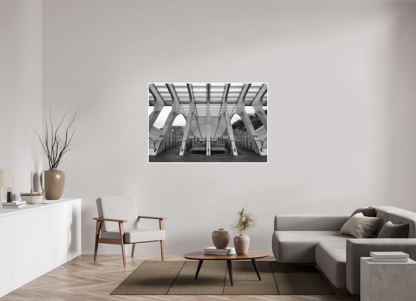 150 x 100 cm, Fine Art N&B seul Tirage d'art - Passage Symétrique