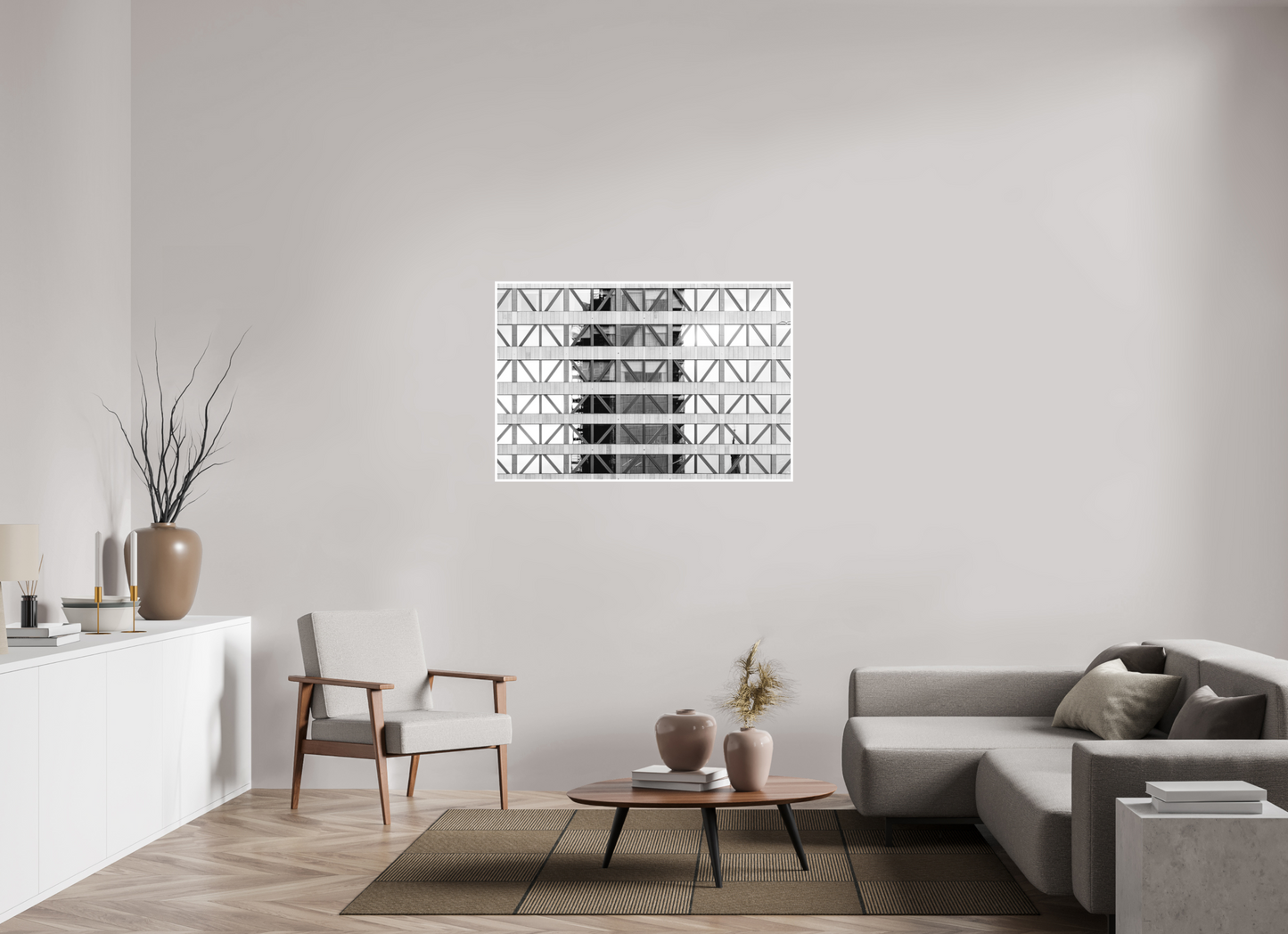 120 x 80 cm, Fine Art N&B seul Photo d’art – Trame Urbaine