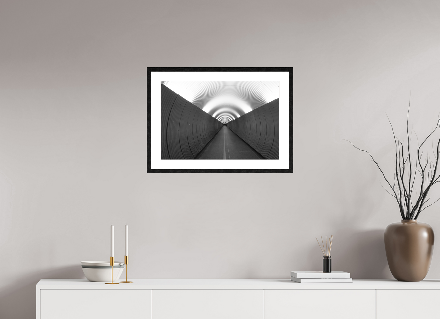 60 x 40 cm, Fine Art N&B Cadre noir Tirage Fine Art en édition limitée – Ligne d’Éclipse