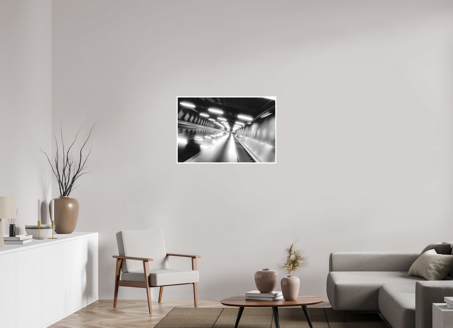 90 x 60 cm, Fine Art N&B seul Acceleration - Tirage Fine Art en édition limitée